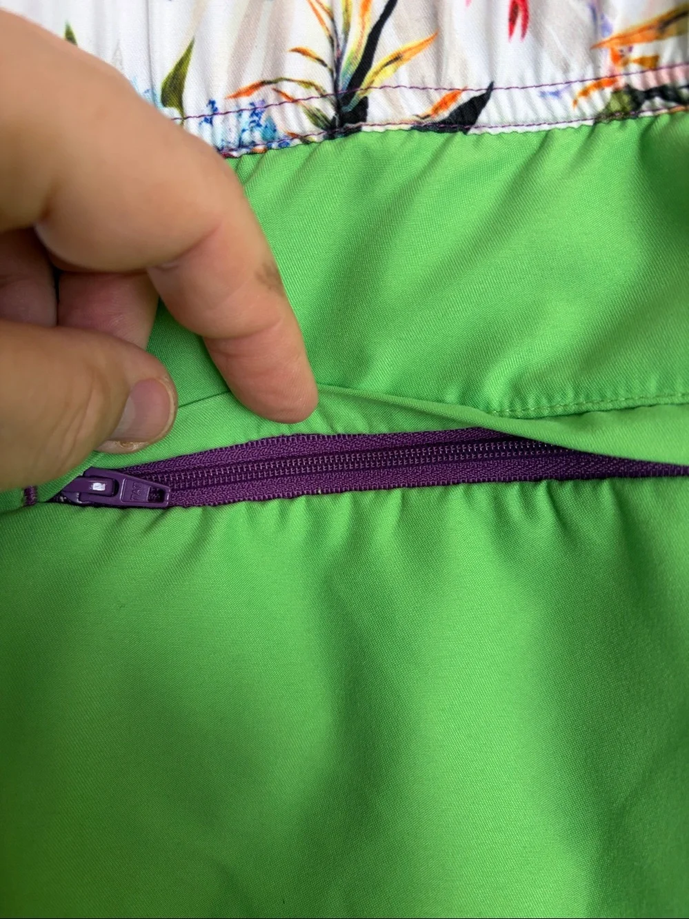 Robert Graham - Green Swim Board Floral Waistband and Side Banding!